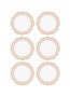 Hermia Juego de platos de postre DNR0025, 6 piezas, Rosa de Porcelana